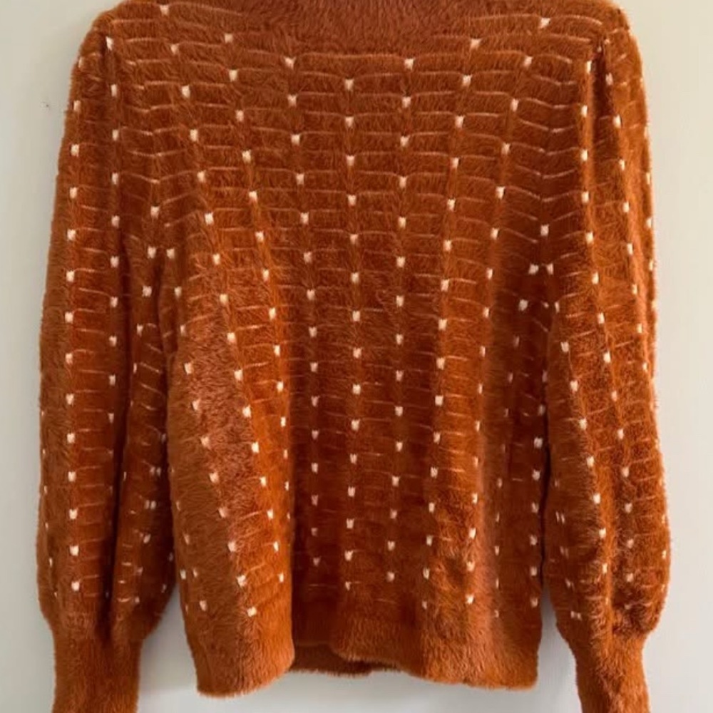 Ann Taylor Orange Cowl Neck Sweater